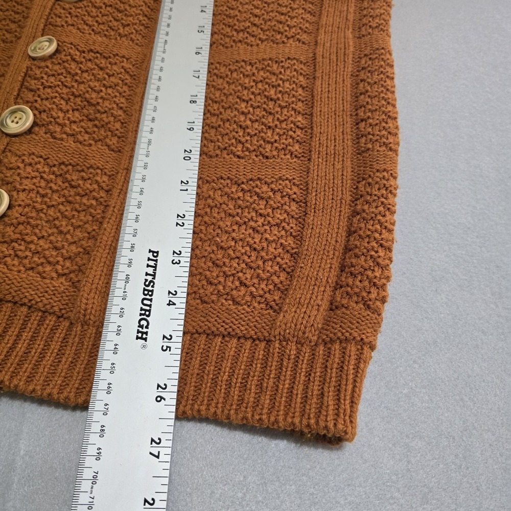 Heritage Sportswear Mens XL Orange Cardigan Sweater Vintage Orlon Acrylic Knit - Picture 8 of 9